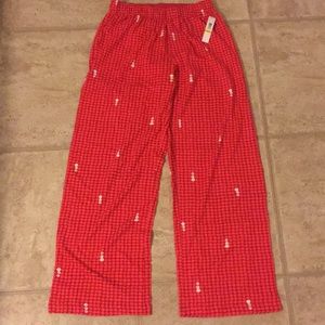 Red snowmen pajama pants